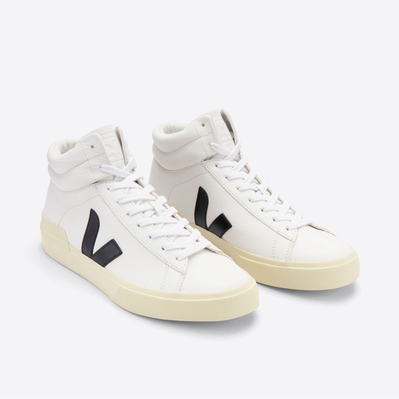 Veja Minotaur High Top Sneakers in Black and White - Picture 2 of 8